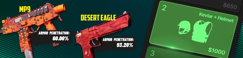 CS2 weapon armor penetration